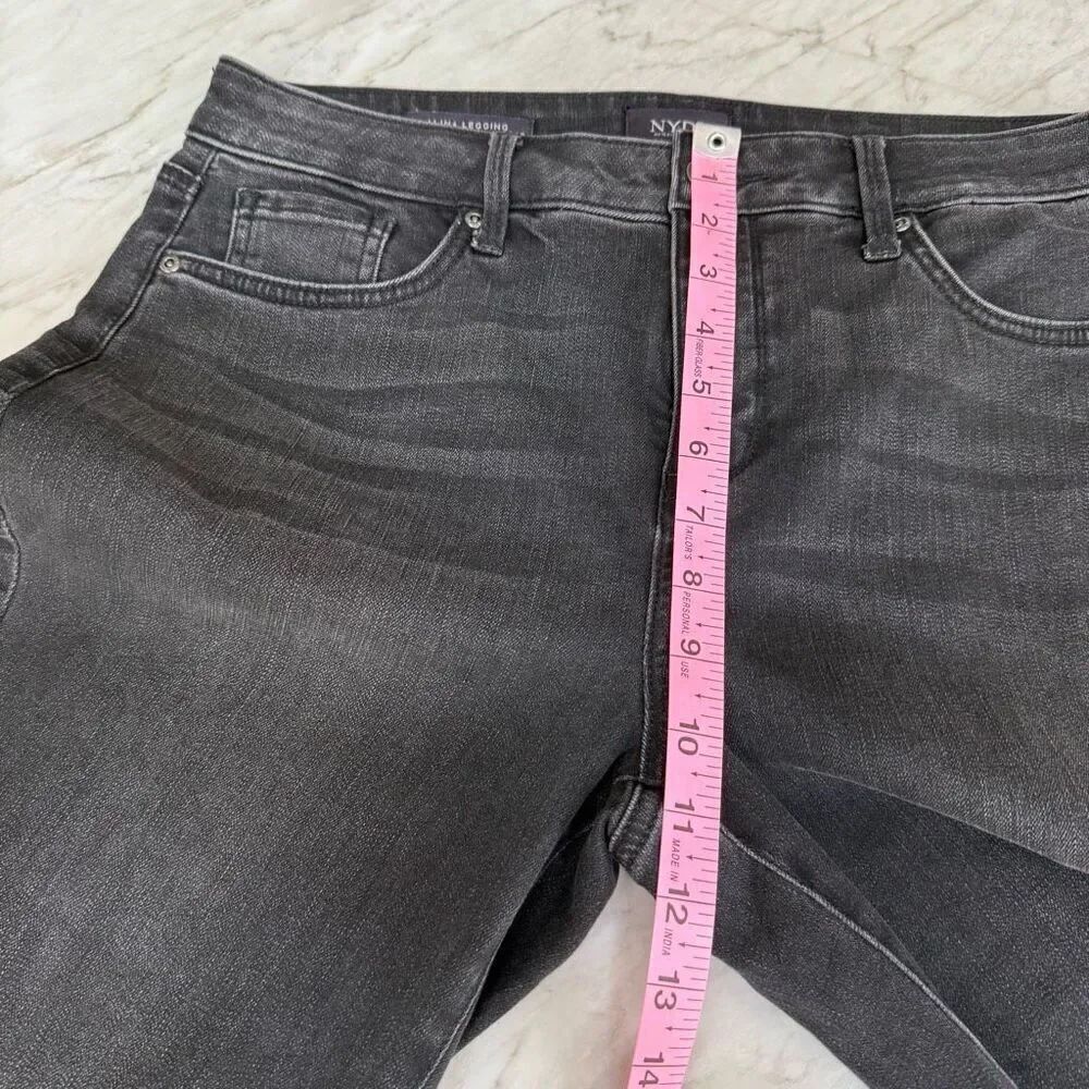 NYDJ Jeans Women Alina Legging washed Black Denim Stretch Slimming Curvy size 10 - Picture 6 of 7